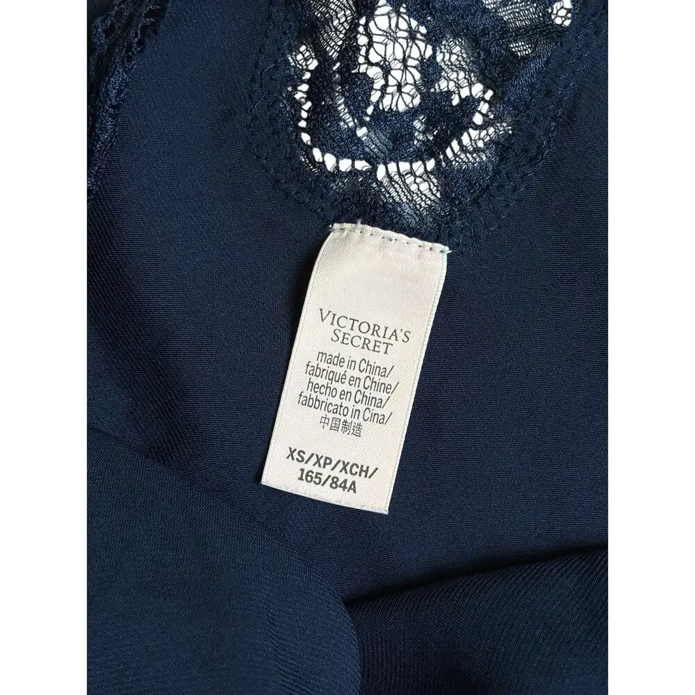 Victoria's Secret Satin Slip Dress (Navy Blue) - Extra Small